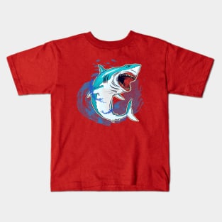 Shark with splashes water Kids T-Shirt